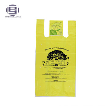 Yellow color pe charity bag flexo printing